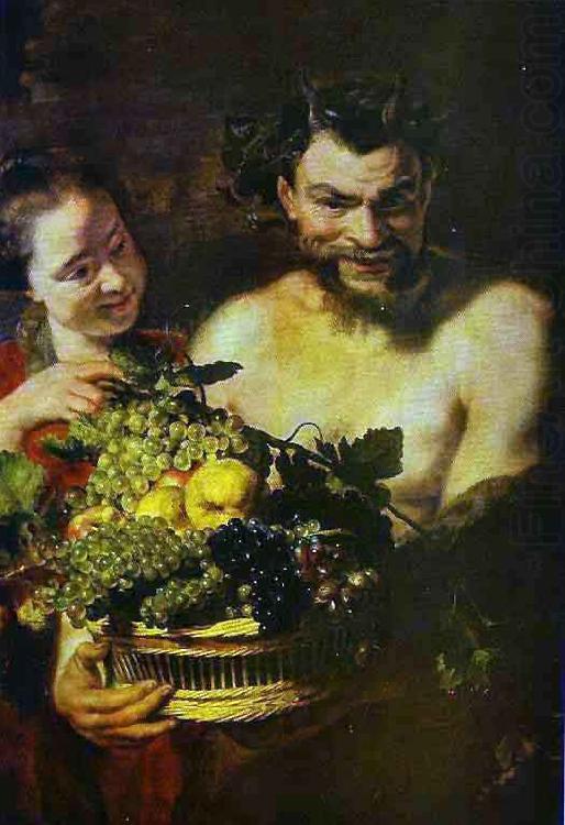 Satyr and Girl with a Basket of Fruit, Jacob Jordaens